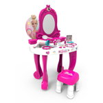 Masuta toaleta pentru fetite Barbie, 78 piese, scaunel si accesorii incluse, Dresser