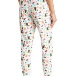 Imbracaminte Femei kensie Holiday Print Velour Pajama Joggers Ivory Cookie Cutter