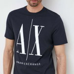 Armani Exchange tricou din bumbac Culoarea albastru marin, cu imprimeu, Armani Exchange