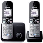 Telefon DECT twin, negru, KX-TG6812FXB, Panasonic , Panasonic