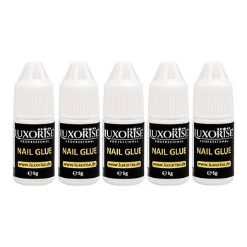 Lipici Unghii Tipsuri Nail Glue LUXORISE, set 5 x 5g, LUXORISE