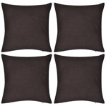 130914 4 Brown Cushion Covers Cotton 50 x 50 cm, vidaXL