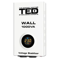 Stabilizator retea maxim 1000VA-AVR 600W LCD 2 iesiri schuko TED1000WALL