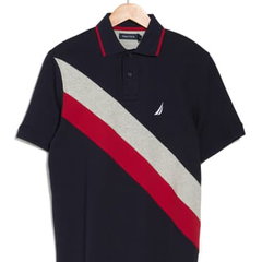 Imbracaminte Barbati Nautica Short Sleeve Diagonal Stripe Polo NAVY