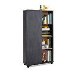 Corp biblioteca, Çilek, Black Bookcase With Storage, 76.5x140x29.5 cm, Multicolor, Cilek