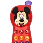 Jucarie Telefon Interactiv, Mickey Mouse, cu 12 Melodii si Taste Luminoase, Rosu, OEM
