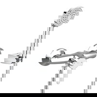 Baterie baie pentru dus, Roca Saona A5A2A7AC0K, monocomanda + accesorii, montaj pe perete, finisaj cromat