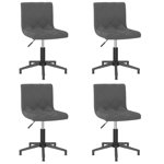 Set de scaun de masa 4 buc pivotant vidaXL, Catifea , Gri 88,5x40x43 cm