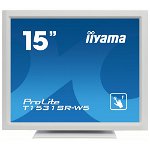 Monitor POS touchscreen iiyama ProLite T1531SR 15 inch rezistiv alb, IIYAMA