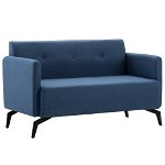 Canapea 2 locuri albastru 115x60x67cm tapițerie material textil