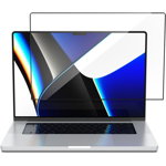 Folie protectie Spigen Tempered Glass Full Cover compatibila cu MacBook Pro 16 inch 2021/2022/2023 Black
