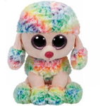 Jucarie de plus Beanie Boos RAINBOW - multicolor poodle/catel multicolor, 15cm, TY 37223, 