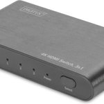 Comutator Switch cu telecomanda HDMI 2.0 UHD 4K/2K-60Hz 3porturi Digitus, Digitus