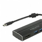 Delock Adaptor USB 3.1 C> A 3x USB 3.0 Hub + 4K HDMI, Delock