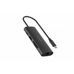 HUB extern A4TECH, porturi USB-A: USB 3.0 x 4, conectare prin USB-C, cablu 0.50 m, negru