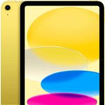 Tableta Apple iPad 10 Cellular (2022), Procesor A14 Bionic Hexa-Core, IPS LED Capacitive touchscreen 10.9inch, 256GB Flash, Camera 12MP, Wi-Fi, Bluetooth, 5G, iPadOS (Galben)