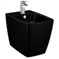 Bideu pe pardoseala 56cm, cu orificiu pentru baterie, fara orificii laterale, alb, negru   5659B070-0288, Vitra