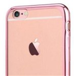 Protectie Spate Devia Glitter Soft DVGLTSFIPH6RG pentru iPhone 6 (Roz/Auriu)