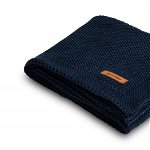 Paturica de bumbac tricotata Sensillo 100x80 cm Albastra Inchis, Sensillo