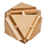 Joc logic IQ din lemn bambus Triangleblock Fridolin, Fridolin