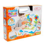Jucarie educativa si interactiva STEM, set de constructie puzzle din ABS cu bormasina pentru inginerie 2D si 3D cu 237 piese, carcasa portabila, WW2004 RCO