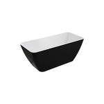 Cada freestanding din compozit Omnires Parma M+ 159 cm Alb cu Negru lucios, Omnires