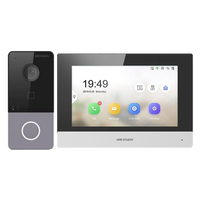 Kit videointerfon IP, 2MP Full HD, PoE, monitor wireless, Hikvision, DS-KIS603-P(C)