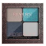 Set 4 culori fard de pleoape HD Beauty Metallic Effect Revers, nr.04, Turquoise, Revers