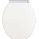 Capac de toaleta cu sistem automat de coborare, Wenko, Easy-Close Morra, 35 x 42 cm, mdf, alb mat, Wenko