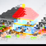 Set 292 piese, cuburi de constructie din plastic pentru copii, Ferma, 24 x 66 cm, OEM