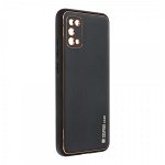 Husa Spate Cu Protectie La Camera Forcell Leather Compatibila Cu Samsung Galaxy A02s, Piele Ecologica, Negru, Forcell