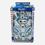 Set 12 vehicule de politie, Police Forces, pull-back action, 33.5×22×3.5cm, +3ani, en-gros, 