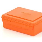 Cutie portocalie din plastic pentru depozitare, 19 x 15 x 7 cm, edituradiana.ro