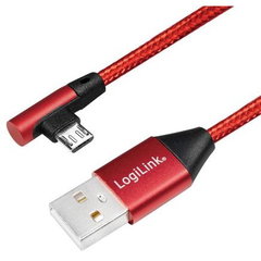Cablu de date CU0149 USB - Micro USB 0.3m Red, Logilink Cablu de date CU0149 USB - Micro USB 0.3m Red, Logilink
