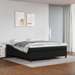 Cadru de pat box spring, negru, 180x200 cm, piele ecologică, Casa Practica