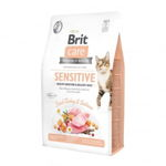 Brit Care Sensitive Healthy Digestion & Delicate Taste, Curcan și Somon, hrană uscată fară cereale pisici, sensibilităţi digestive, 2kg, Brit Care