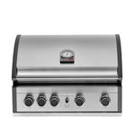 Gratar pe gaz cu 5 arzatoare 4 inox si 1 infrarosu, incastrabil, grile si plita fonta, Grandhall Pro Elite 4 K04000309A