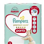 Scutece-chilotel Pampers Premium Care Pants Mega Box, Marimea 3, 6-11 kg, 70 buc, Pampers