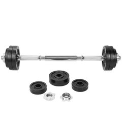 Set gantere fonta 22 kg reglabil 2 in 1 Gorilla Sports, Otel, Negru