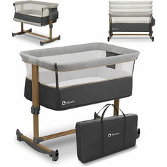 Patut Co-Sleeper cu sistem de leganare Leonie Plus, Grey Stone, Lionelo Patut Co-Sleeper cu sistem de leganare Leonie Plus, Grey Stone, Lionelo
