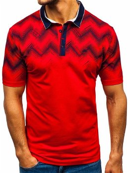 Tricou polo bărbați roșu Bolf 6601, BOLF