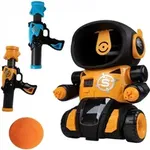 Joc interactiv de tras la tinta, model robot, 2 pusti, 24 bile din spuma, ecran LED pentru scor si sunete, Gonga® Portocaliu