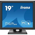 Monitor TN LED iiyama Prolite 19" T1931SR-B6, 1280 x 1024, VGA, HDMI, Displayport, Boxe, Touchscreen, 5 ms, Negru