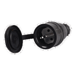 Priza cauciuc, negru+rosu, IP54, APC