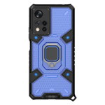 Husa Spate Upzz Techsuit Honeycomb Armor, Cu Inel Metalic, Compatibila Cu Xiaomi Redmi Note 9 Pro Plus 5G, Albastru, Upzz