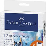 Culori acrilice Faber-Castell, 20 ml, 12 culori/set