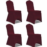 vidaXL Husă de scaun elastică, 4 buc., roșu bordo, vidaXL