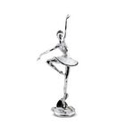 Figurina balerina, DecoDepot, alb/argintiu, inaltime 36 cm, ceramica