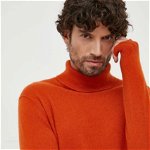 United Colors of Benetton pulover de casmir culoarea portocaliu, light, cu guler, United Colors of Benetton