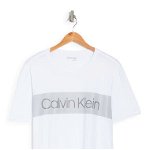 Imbracaminte Barbati Calvin Klein Short Sleeve Mesh Overlay Logo Tee Brilliant White